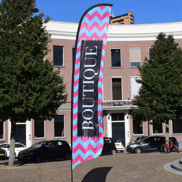 Beachflag Straight Aluminium XL