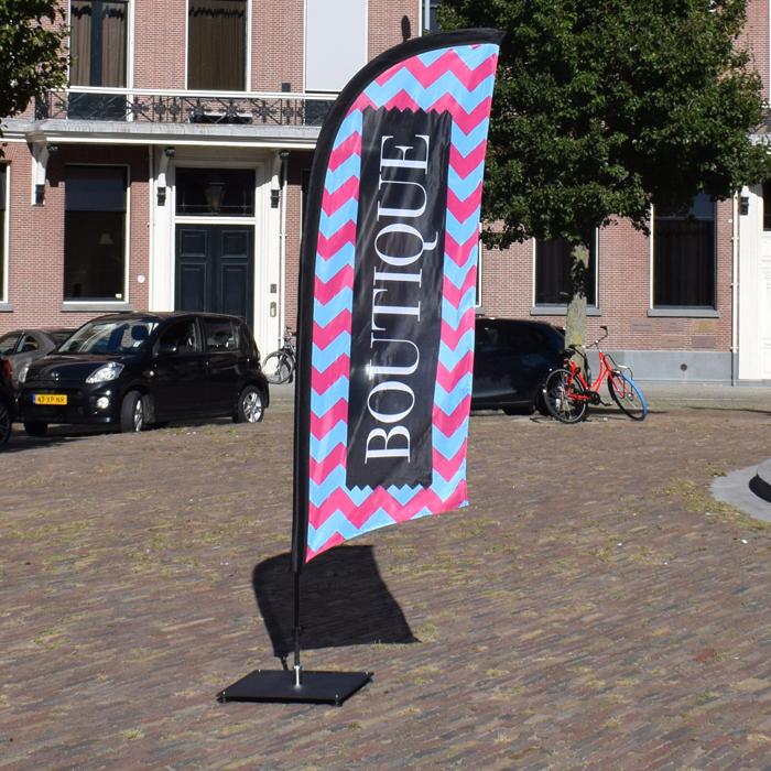 Beachflag Straight Aluminium XL