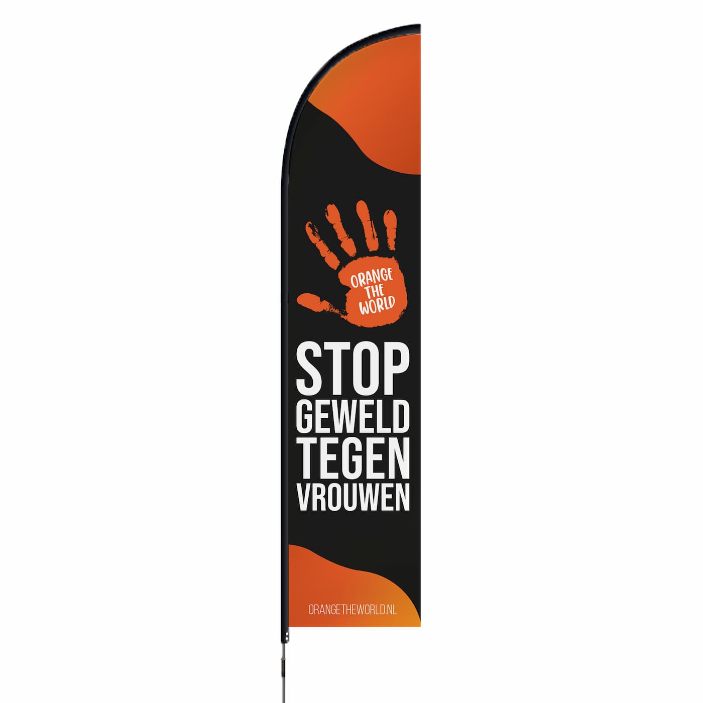 Orange the World Beach Flag M - schwarz