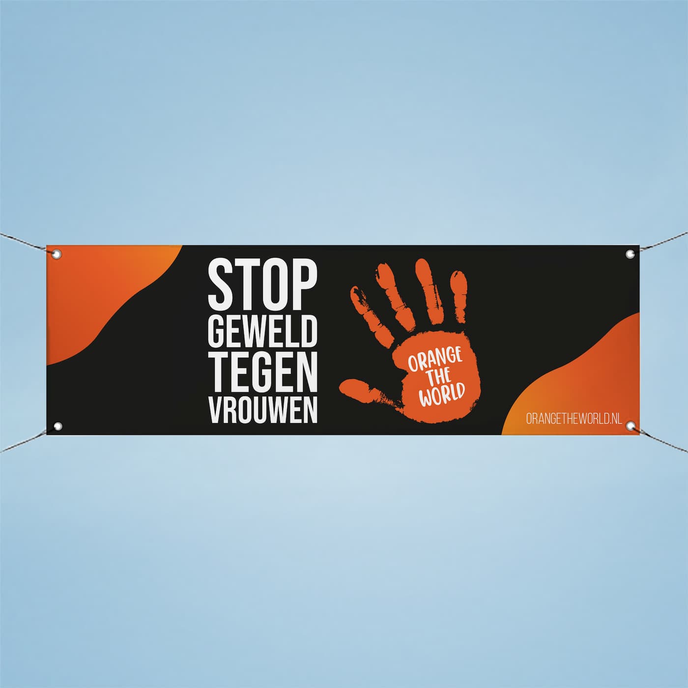 Orange the World-Banner – schwarz