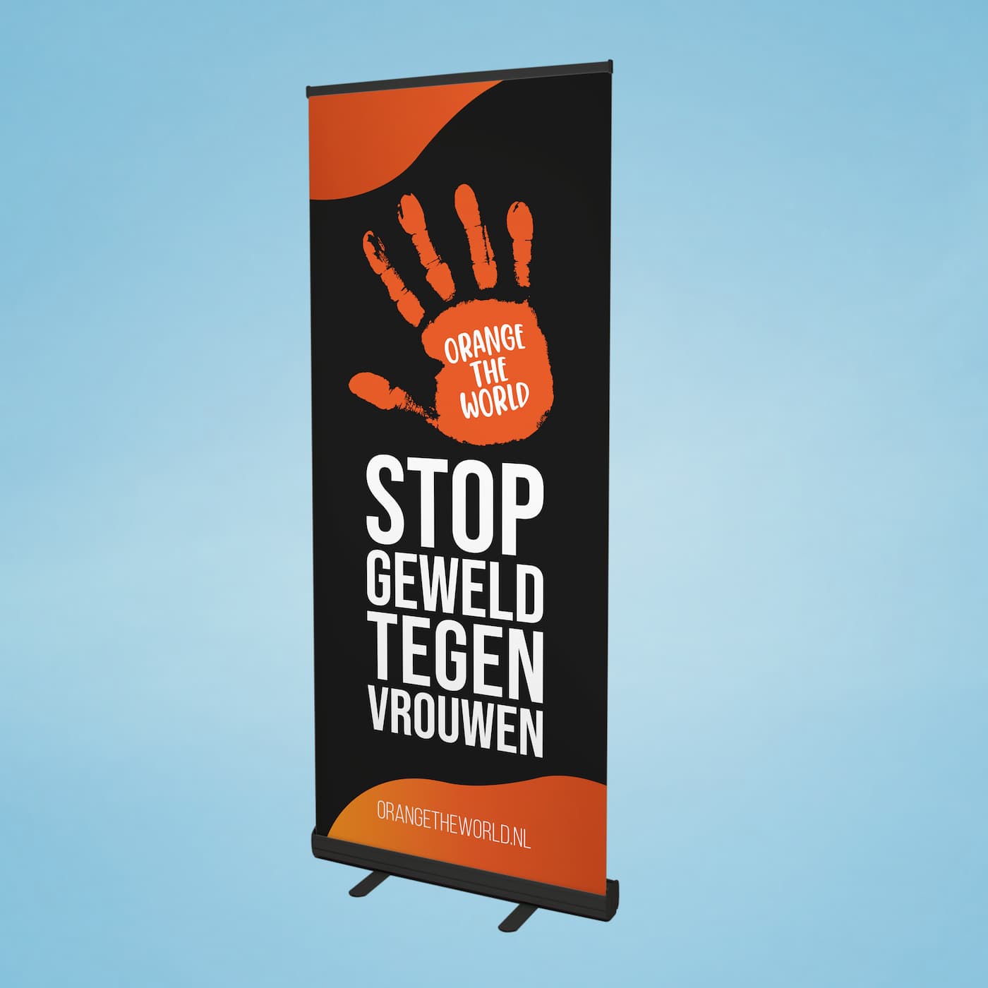 Orange the World-Banner – schwarz