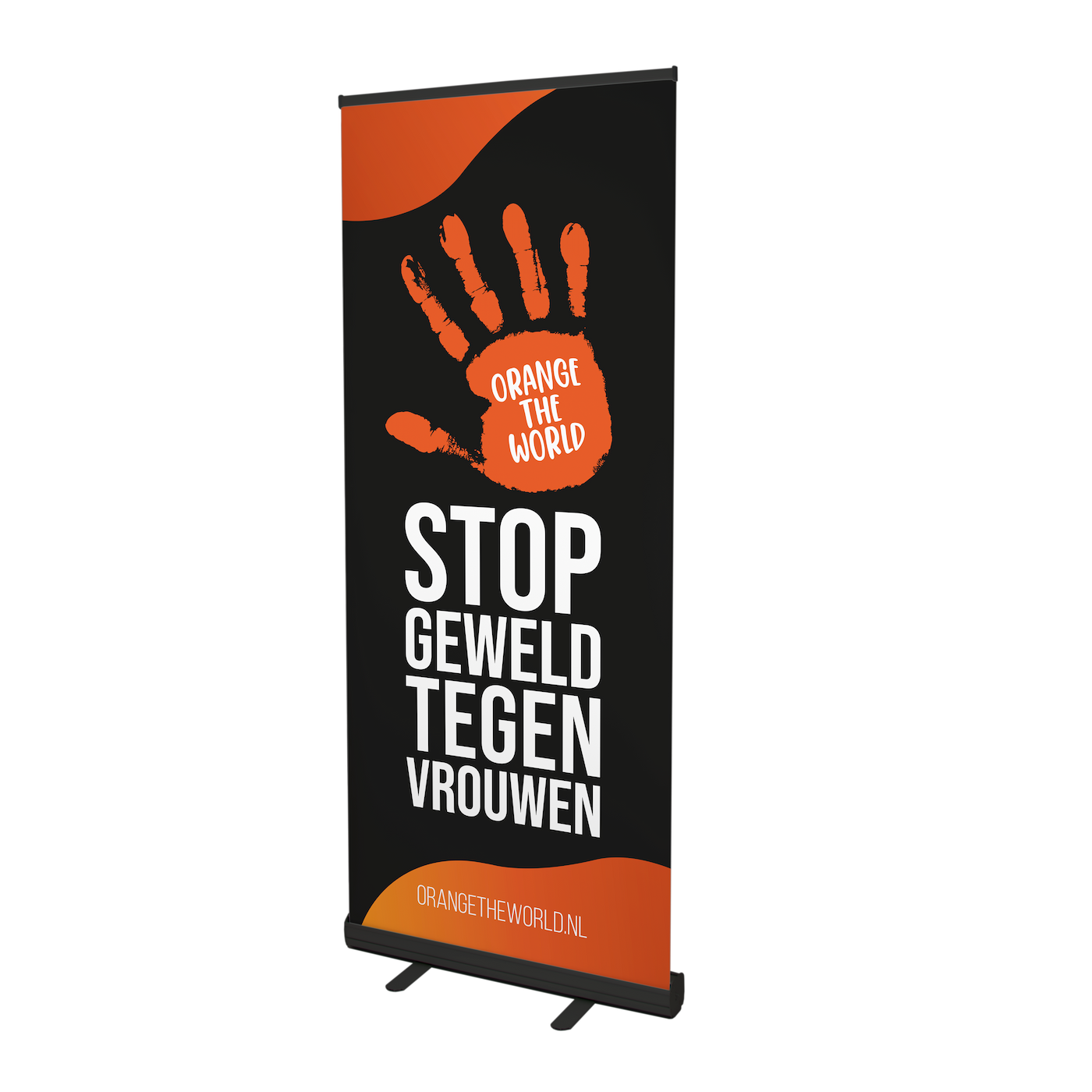Orange the World-Banner – schwarz