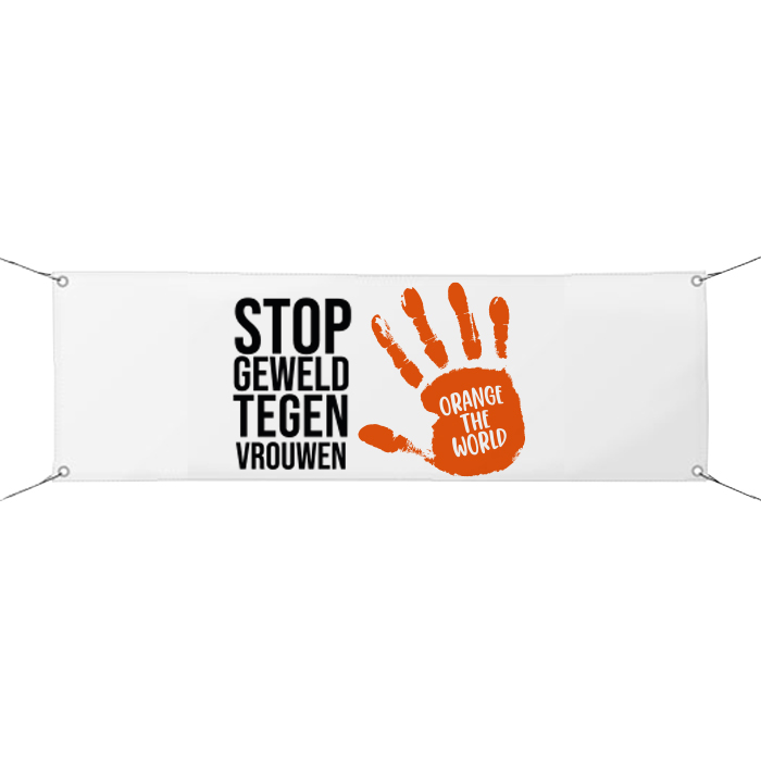 Orange the World-Banner – weiß