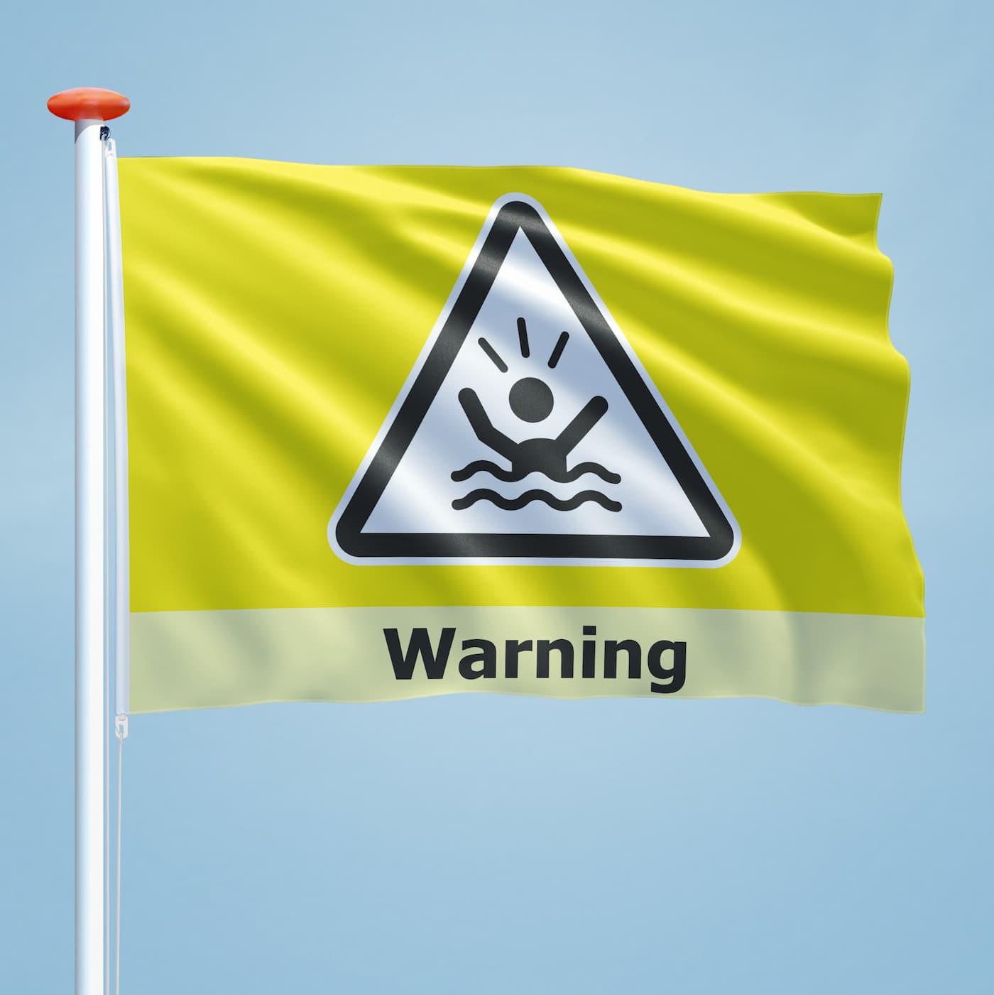 Warnflagge Warnung gelb